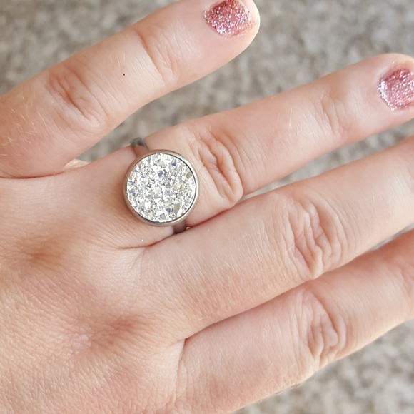Stainless Steel Druzy Ring - Picture 2 of 3